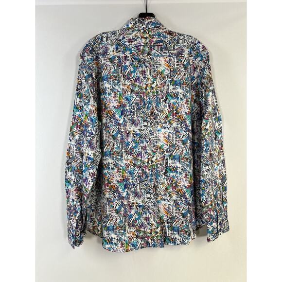 NWT Robert Graham Arnold Abstract Print Print Long Sleeve Shirt Size L $198 - Picture 2 of 10